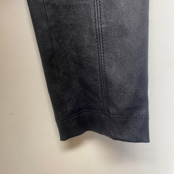 Tory Burch Black Leather Leggings Skinny Slim Pants - Picture 8 of 10